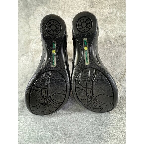 J 41 Adventure On Sandals Womens 6M Cassia T-Strap black Faux Leather heel Wedge - Picture 14 of 16